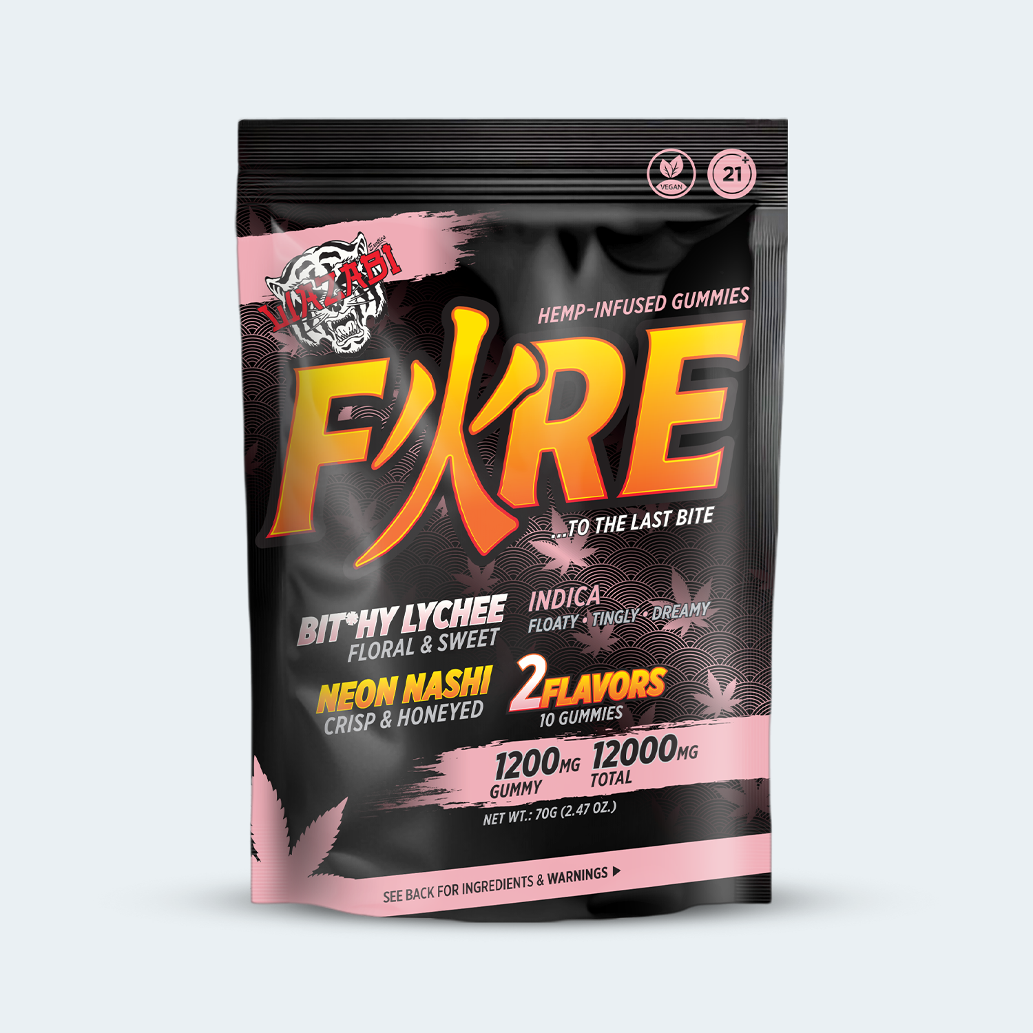D9 Fire Gummies | 1200mg  2 Flavors In 1