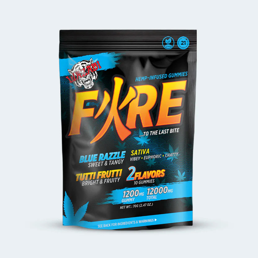 D9 Fire Gummies | 1200mg  2 Flavors In 1
